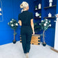 Marissa Short Sleeve Denim Jumpsuit Black