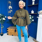Ruth Belted Cape Khaki