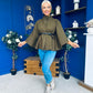 Ruth Belted Cape Khaki
