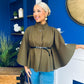 Ruth Belted Cape Khaki