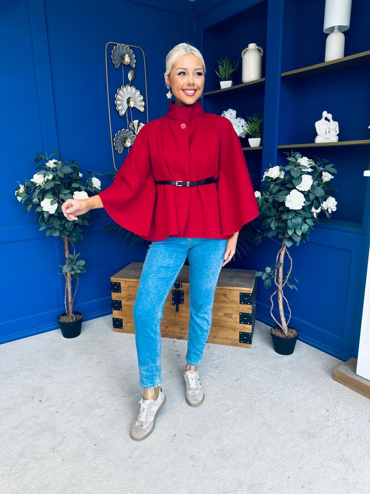 Ruth Belted Cape Wine