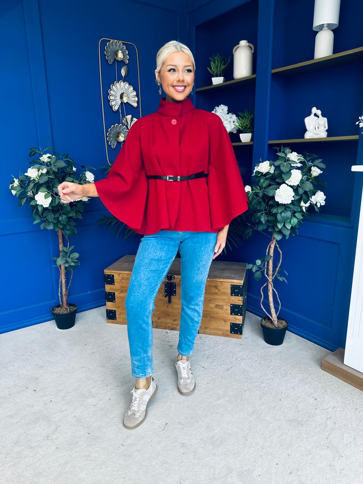 Ruth Belted Cape Wine