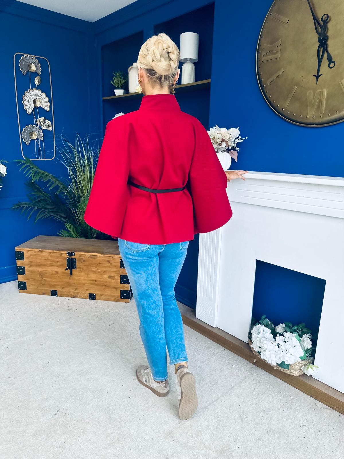Ruth Belted Cape Wine