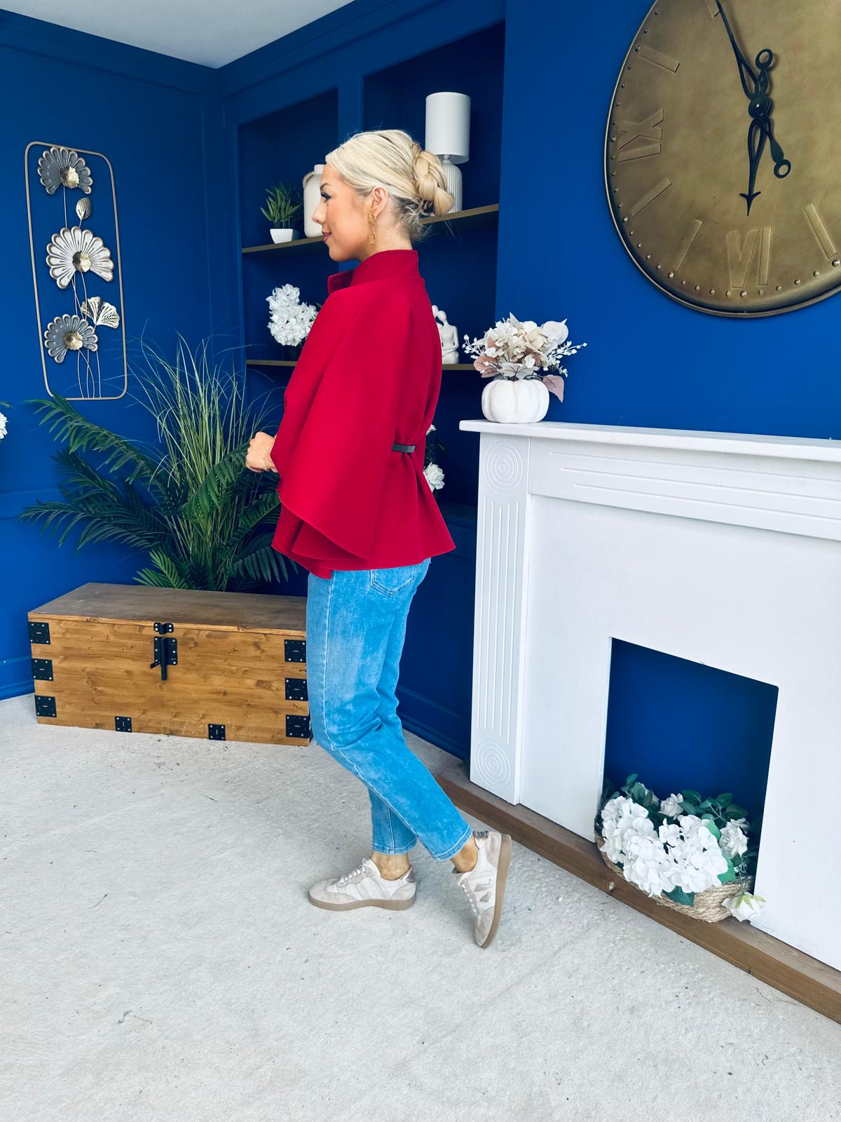 Ruth Belted Cape Wine