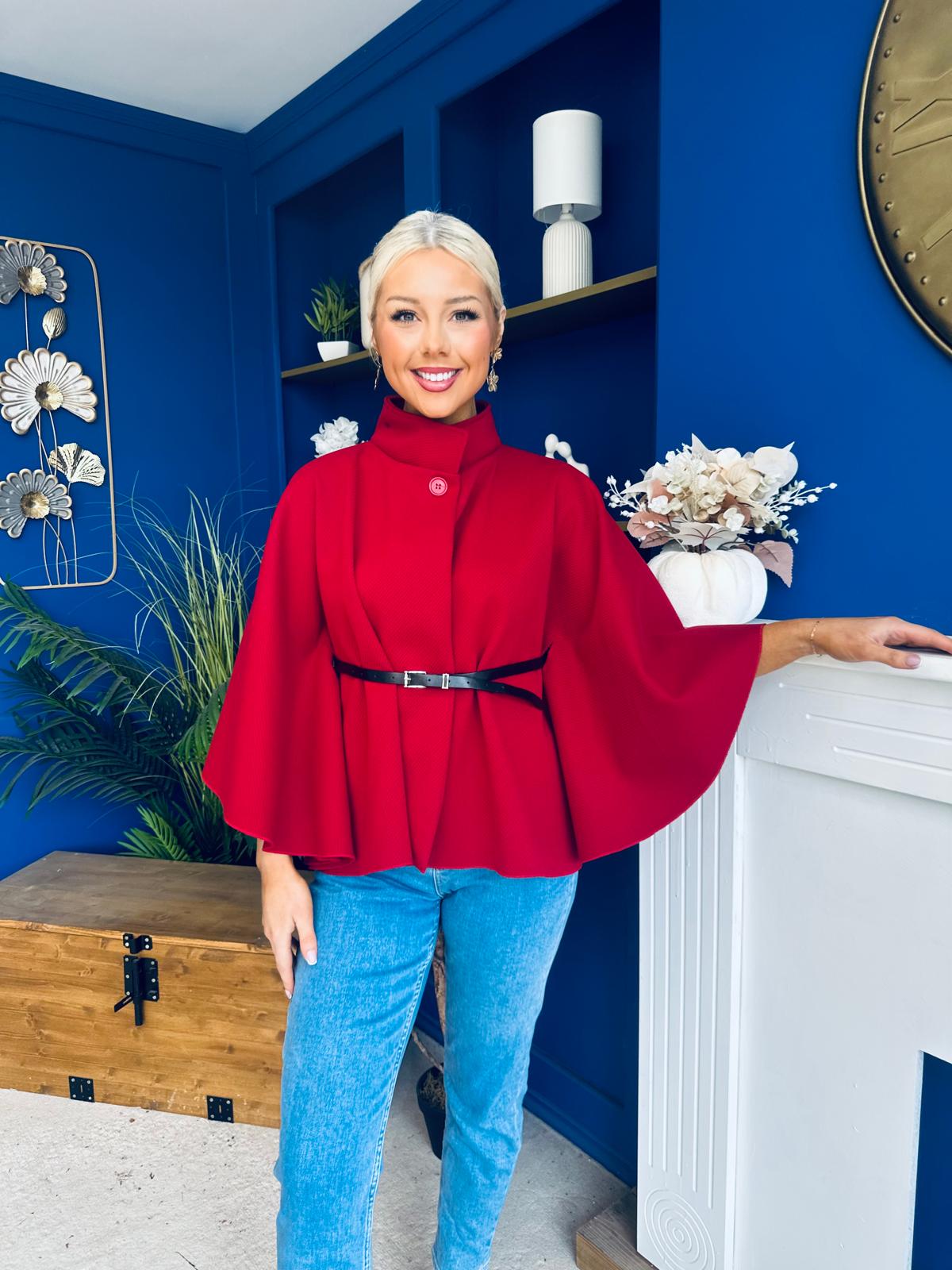 Ruth Belted Cape Wine