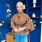 Ruth Belted Cape Camel