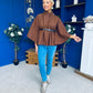 Ruth Belted Cape Chocolate