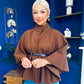 Ruth Belted Cape Chocolate