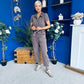 Marissa Short Sleeve Denim Jumpsuit Chocolate