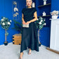 Florie Frill Wrap Maxi Dress Black