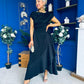 Florie Frill Wrap Maxi Dress Black