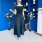 Florie Frill Wrap Maxi Dress Black