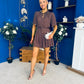 Danielle Detailed Mini Dress Polka Coffee