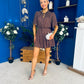 Danielle Detailed Mini Dress Polka Coffee