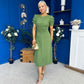 Chloe Gathered Detail Midi Dress Green