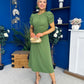 Chloe Gathered Detail Midi Dress Green