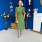 Chloe Gathered Detail Midi Dress Green