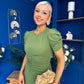 Chloe Gathered Detail Midi Dress Green