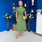 Chloe Gathered Detail Midi Dress Green