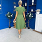 Chloe Gathered Detail Midi Dress Green