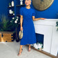 Chloe Gathered Detail Midi Dress Cobalt