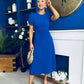 Chloe Gathered Detail Midi Dress Cobalt