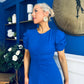 Chloe Gathered Detail Midi Dress Cobalt