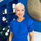 Chloe Gathered Detail Midi Dress Cobalt