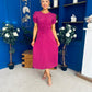 Chloe Gathered Detail Midi Dress Berry