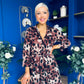 Angela Maxi Shirt Dress Animal Brown