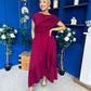 Florie Frill Wrap Maxi Dress Wine