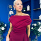 Florie Frill Wrap Maxi Dress Wine