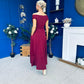 Florie Frill Wrap Maxi Dress Wine