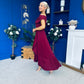 Florie Frill Wrap Maxi Dress Wine
