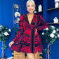 Jules Long Puff Sleeve Mini Dress Abstract Black