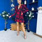 Jules Long Puff Sleeve Mini Dress Abstract Black