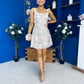 Jasmine Sequin Lace Mini Dress Ivory
