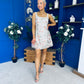 Jasmine Sequin Lace Mini Dress Ivory
