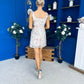 Jasmine Sequin Lace Mini Dress Ivory