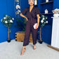 Lyla Belted Culotte Jumpsuit Pink Polka Burgundy
