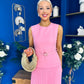 Doireann Pleat Detail Midi Dress Pink