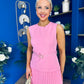 Doireann Pleat Detail Midi Dress Pink