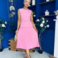 Doireann Pleat Detail Midi Dress Pink