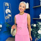 Doireann Pleat Detail Midi Dress Pink