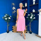 Doireann Pleat Detail Midi Dress Pink