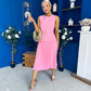 Doireann Pleat Detail Midi Dress Pink