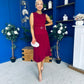 Doireann Pleat Detail Midi Dress Wine