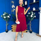 Doireann Pleat Detail Midi Dress Wine