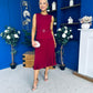 Doireann Pleat Detail Midi Dress Wine