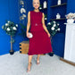 Doireann Pleat Detail Midi Dress Wine